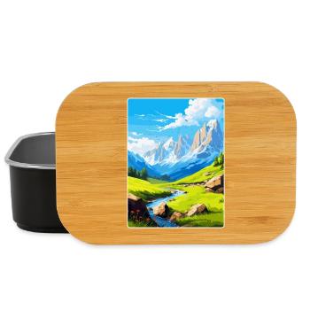 Picos De Europa National Park Spain Travel Poster - Lunch Box - black - Front