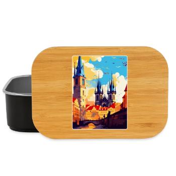 Prague Czech Republic Vintage Travel Poster WPA - Lunch Box - black - Front