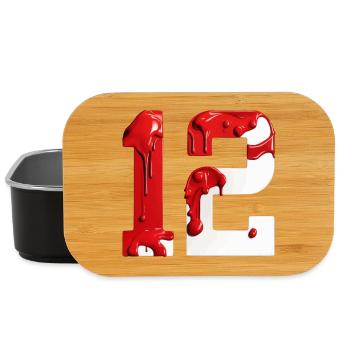NON. 12 NUMÉRO 12 ROUGE BLANC 12E ANNIVERSAIRE - Boîte à goûter - noir - Devant