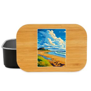 Northumberland Coast Anob Travel Poster Souvenir - Lunch Box - black - Front