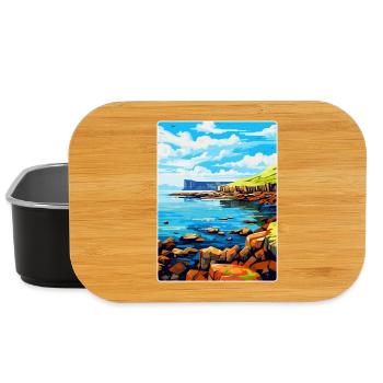 Isle Of Staffa Scotland Uk Vintage Travel Poster - Lunch Box - black - Front