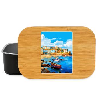 St Ives England Uk Vintage Reiseplakat Souvenir - Lunch Box - Schwarz - Vorne