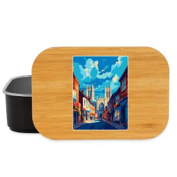 York Angleterre Royaume-Uni Affiche de voyage vintage Souvenir WPA - Boîte à goûter - noir - Devant