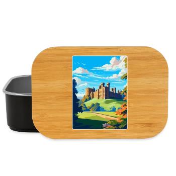Alnwick Castle England Uk Vintage Travel Poster - Lunch Box - black - Front
