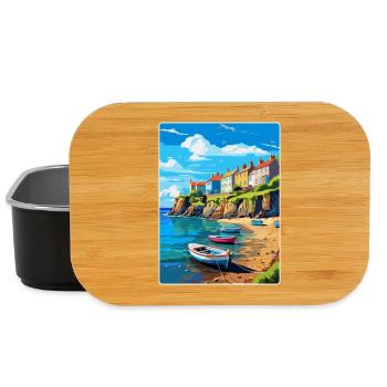 New Quay Wales Uk Vintage Travel Poster Souvenir - Lunch Box - black - Front