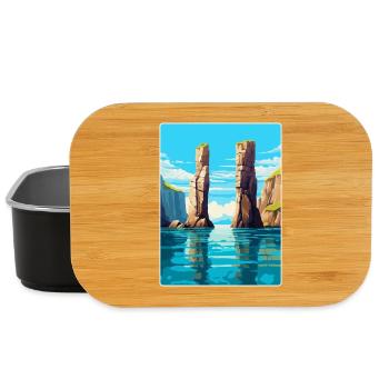 Stack Rocks Pembrokeshire Vintage Reiseposter - Lunch Box - Schwarz - Vorne