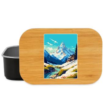 Chamonix France Vintage Travel Poster Souvenir WPA - Lunch Box - black - Front