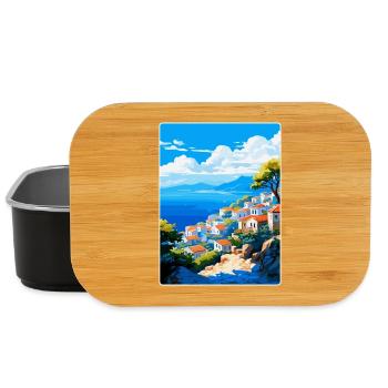 Hydra Grèce Vintage Voyage Poster WPA Souvenir - Boîte à goûter - noir - Devant