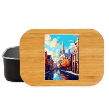 Gand, Belgique, Affiche de voyage vintage WPA, Souvenir - Boîte à goûter - noir - Devant
