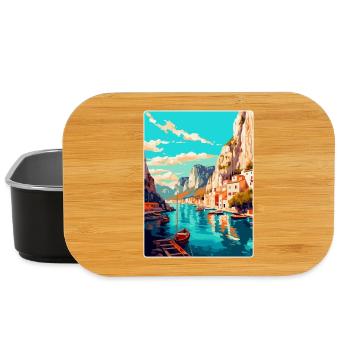 Omis Kroatien Vintage Reiseplakat WPA Souvenir - Lunch Box - Schwarz - Vorne