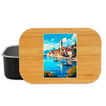 Korcula Kroatien Vintage Reiseplakat Souvenir WPA - Lunch Box - Schwarz - Vorne