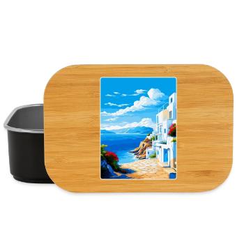 Milos Grèce Vintage Affiche de voyage WPA Souvenir - Boîte à goûter - noir - Devant