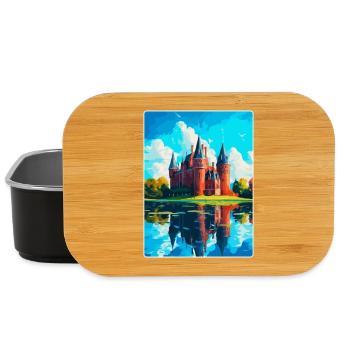 De Haar Castle Netherlands Vintage Travel Poster - Lunch Box - black - Front