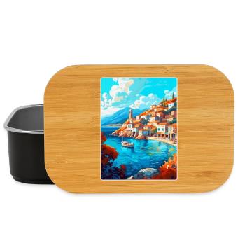 Hydra Grèce Vintage Voyage Poster WPA Souvenir - Boîte à goûter - noir - Devant