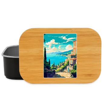 Corfou Grèce Affiche de voyage vintage WPA Souvenir - Boîte à goûter - noir - Devant