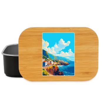 Madère Portugal Affiche de voyage vintage souvenir - Boîte à goûter - noir - Devant