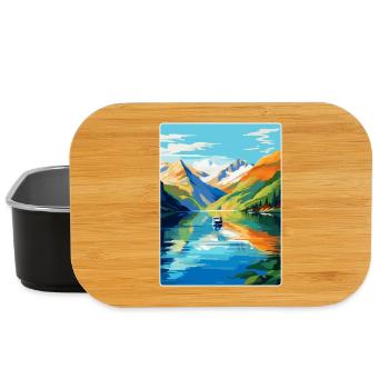 Die Fjorde Norwegen Vintage Reiseplakat Souvenir - Lunch Box - Schwarz - Vorne