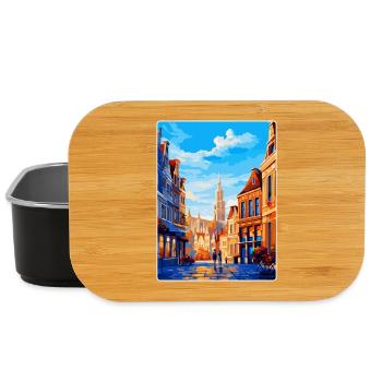 Bruxelles Belgique Poster de voyage vintage souvenir - Boîte à goûter - noir - Devant