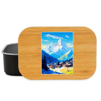 Chamonix France Vintage Travel Poster Souvenir WPA - Lunch Box - black - Front