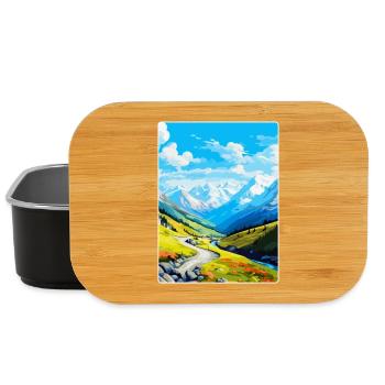 Stilfser Joch Italien Vintage Reiseposter WPA Souvenir - Lunch Box - Schwarz - Vorne