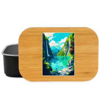 Nationalpark Plitvicer Seen Kroatien Reiseplakat - Lunch Box - Schwarz - Vorne