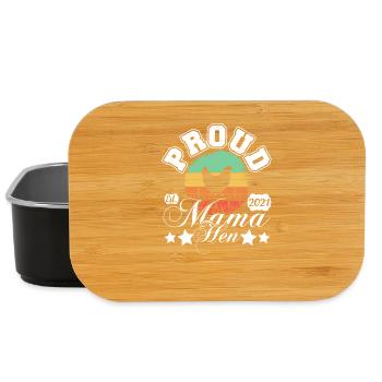 Proud Mommy Hen Retro Sun Circle - Lunch Box - black - Front