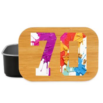 FARBIG NUMMER 70 BUNT 70. GEBURTSTAG - Lunch Box - Schwarz - Vorne