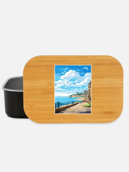 Saint Malo Frankreich Vintage Reiseposter Souvenir - Lunch Box - Schwarz