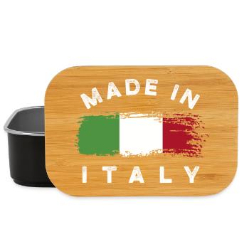 Made in Italy - Italien Flagge - Lunch Box - Schwarz - Vorne