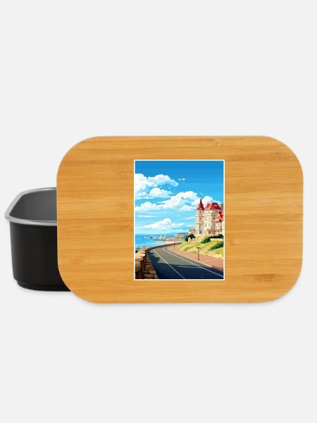Biarritz Frankreich Vintage Reiseplakat WPA Souvenir - Lunch Box - Schwarz