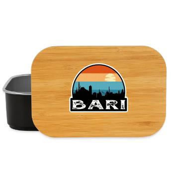 Bari Italien Flagge Skyline Reisesouvenir - Lunch Box - Schwarz - Vorne