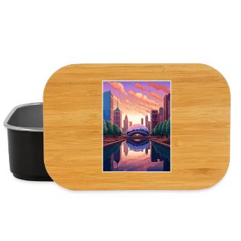 Chicago Illinois Millennium Park Reiseplakat - Lunch Box - Schwarz - Vorne