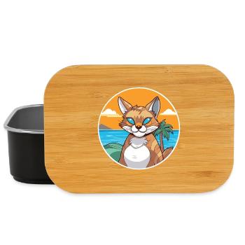 Rotluchs Aquarell Cartoon Kawaii Clipart Tier - Lunch Box - Schwarz - Vorne