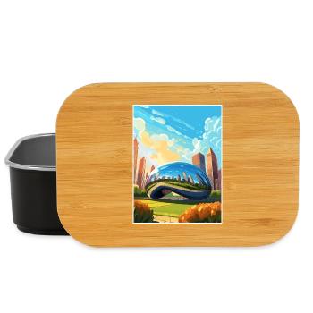 Chicago Illinois Millennium Park Reiseplakat - Lunch Box - Schwarz - Vorne