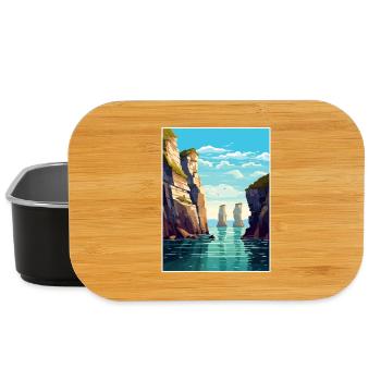 Stack Rocks Pembrokeshire Vintage Reiseposter - Lunch Box - Schwarz - Vorne