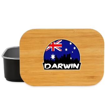 Darwin Australien Flagge Skyline Silhouette Reisen - Lunch Box - Schwarz - Vorne