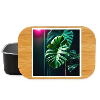 Monstera Leafs#2 - Lunch Box - Schwarz - Vorne