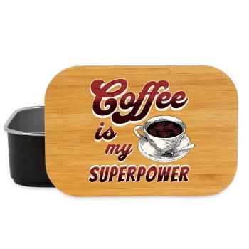 Kaffee ist meine Superkraft - Lunch Box - Schwarz - Vorne