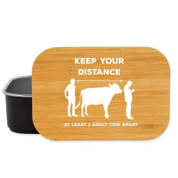Keep your distance - 1 erwachsene Kuh Abstand - Lunch Box - Schwarz - Vorne