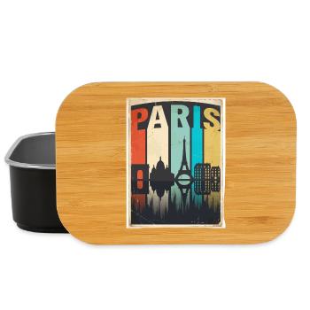 Vintage-Pariser Reiseplakat Skyline France Tee - Lunch Box - Schwarz - Vorne