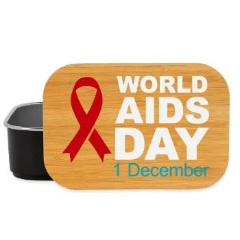 Rotes Band-Emblem zum Welt-AIDS-Tag - Lunch Box - Schwarz - Vorne