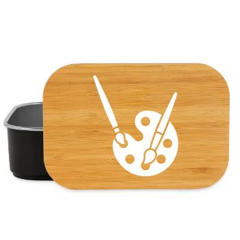 Malerei, Farbpalette, Pinsel, Kunst Symbol - Lunch Box - Schwarz - Vorne