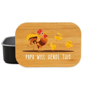 Papa Will Hendl This – Lustiger Hühnerspruch - Lunch Box - Schwarz - Vorne