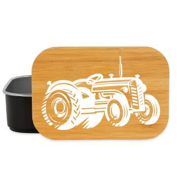 Traktor Silhouette Bauer Landwirtschaft - Lunch Box - Schwarz - Vorne