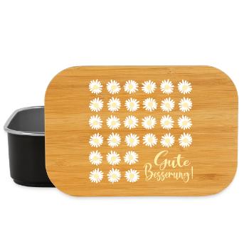 Gute Besserung wünschen, Gänseblümchen - Lunch Box - Schwarz - Vorne