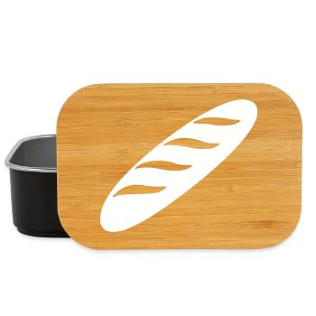 Humor French Baguette – Lustiges Frankreich-Geschenk - Lunch Box - Schwarz - Vorne