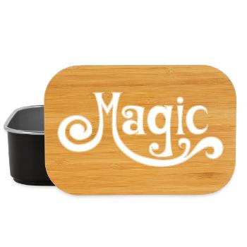 Magic Magie magisch psychedelic sixties Typo  - Lunch Box - Schwarz - Vorne