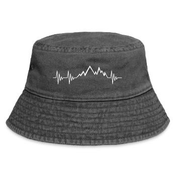 Berg EKG Weiß - Vintage Bucket Hat - Vintage Schwarz - Vorne