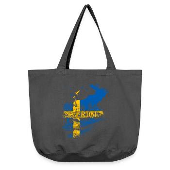 SVERIGE ELCH SCHWEDEN FLAGGE - Vintage-Washed Shopper - Vintage Schwarz - Vorne