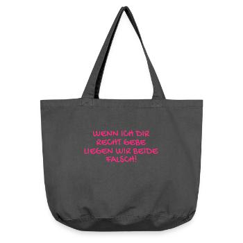 Besserwisser lustiger Spruch - Vintage-Washed Shopper - Vintage Schwarz - Vorne